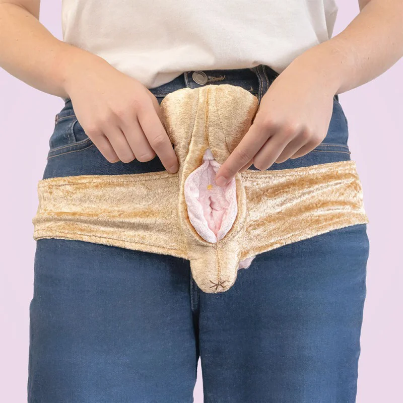 Modèle anatomique de vagin en peluche avec ceinture Modèle anatomique de vagin en peluche avec ceinture