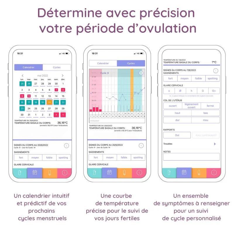 Application du moniteur de fertilité trackle