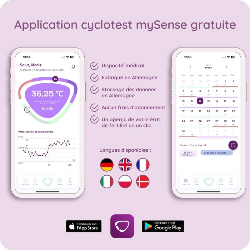 Thermomètre basal connecté Cyclotest mySense de démonstration Thermomètre basal connecté Cyclotest mySense de démonstration