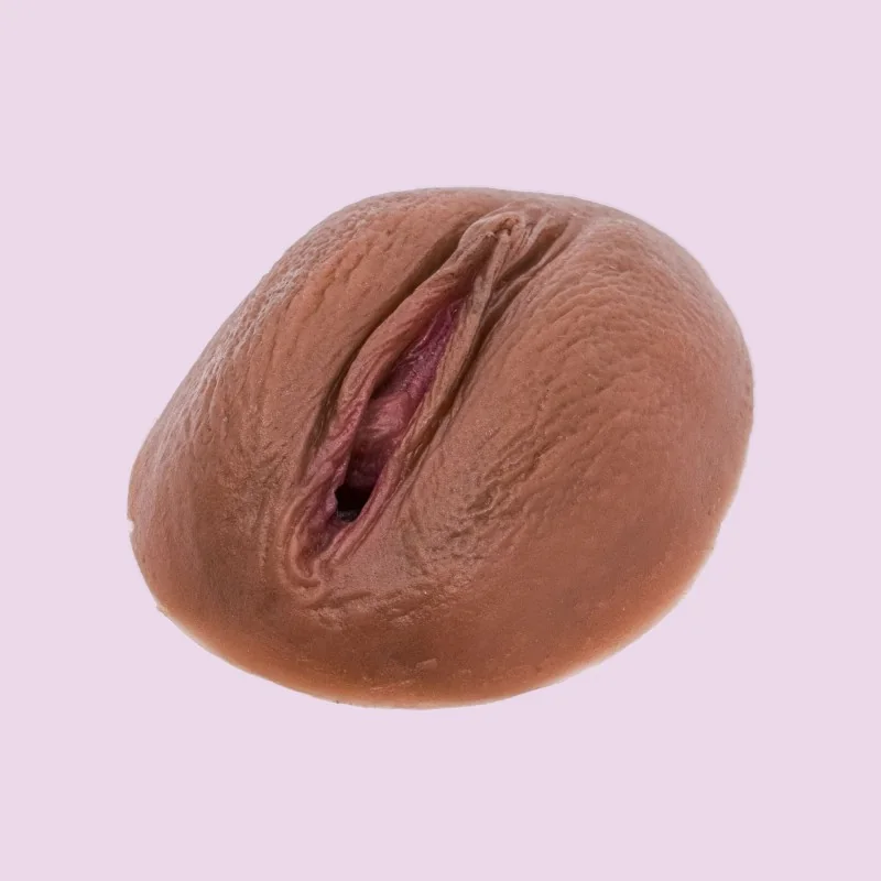 Location Vulve Pêche en silicone foncé Location Vulve Pêche en silicone foncé