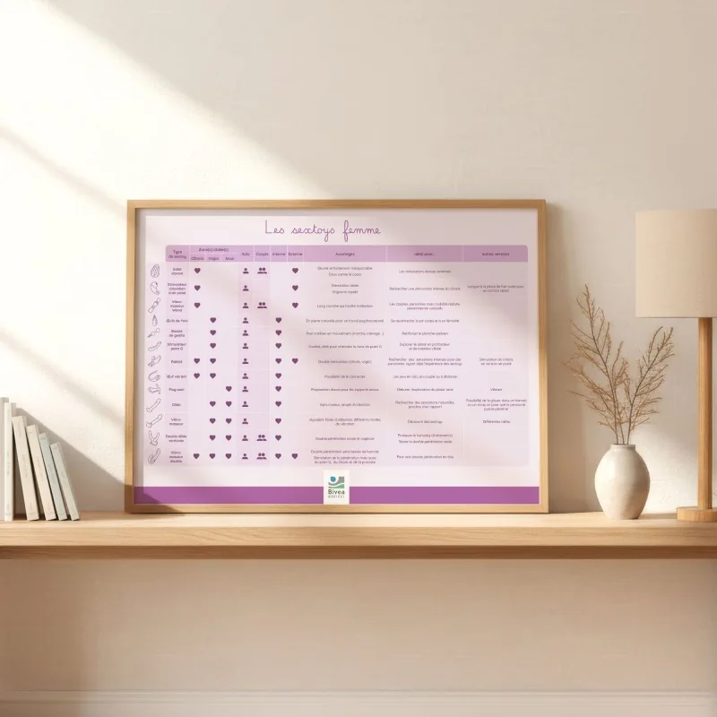 Tableaux des différents types de sextoys féminins et masculins