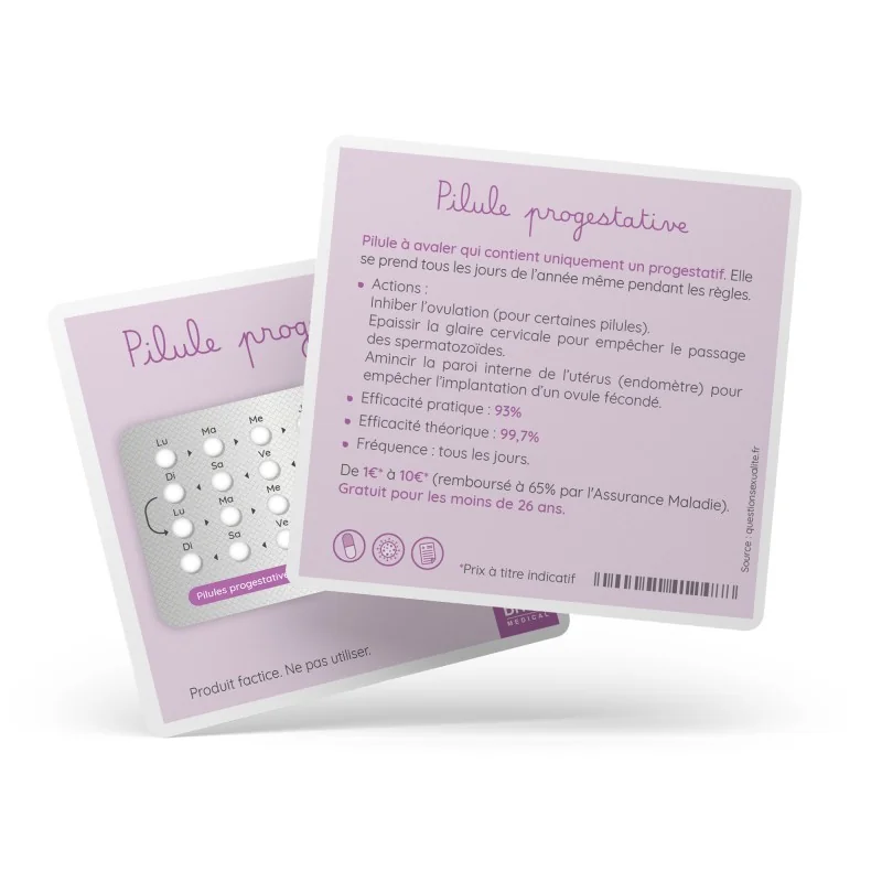 Pilule progestative de démonstration