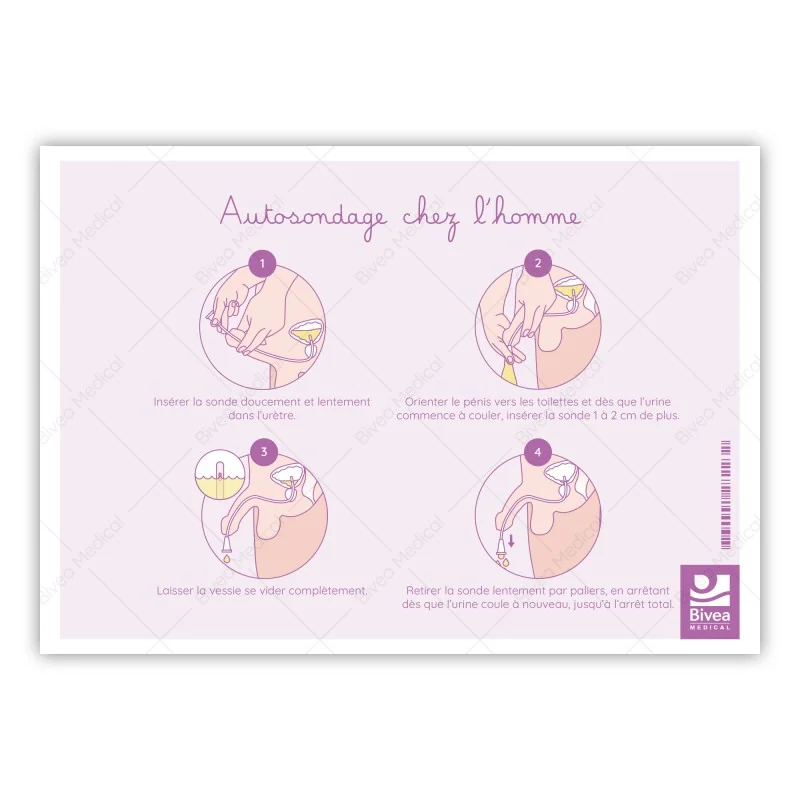 Schéma de l'autosondage chez l'homme et la femme